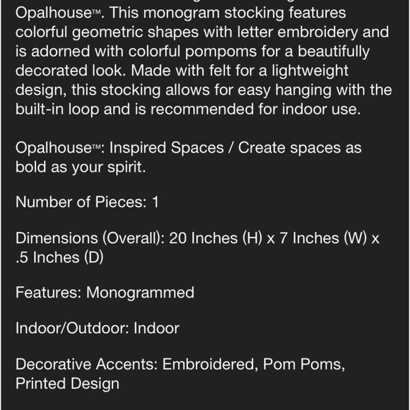 Opalhouse Multicolor Stocking with Pom Poms - Picture 4 of 7